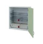 MBH - 65D horní skříňka boxová, 1-dveřová, pravá, 770x654x440, korpus bílý, dvířko šedo-zelinkavá